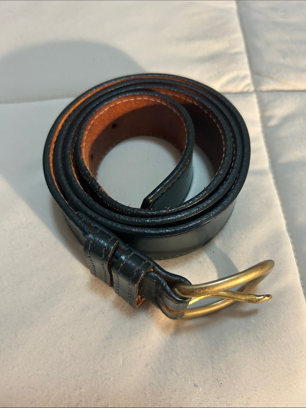 Northern Traditions Women's Green Leather Belt with Gold Buckle